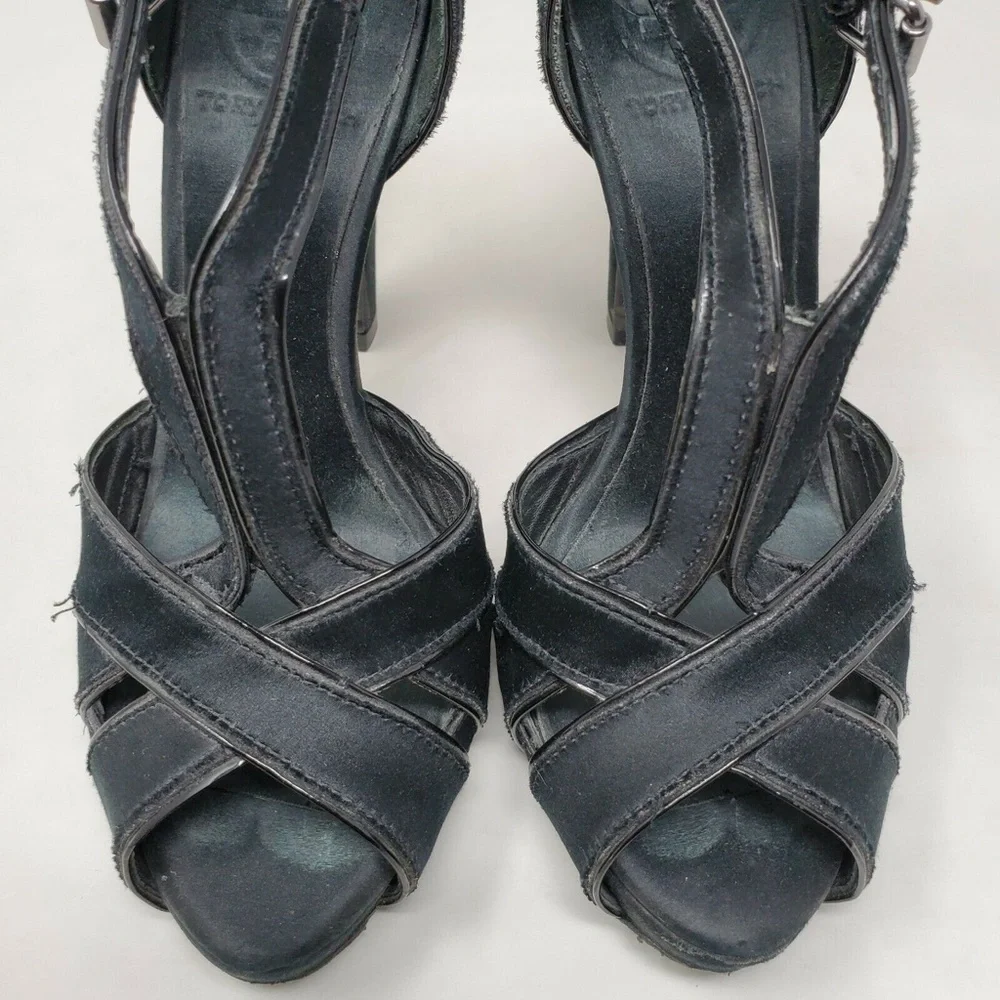 Tory Burch Brandy Satin Strappy heels Size 6 M